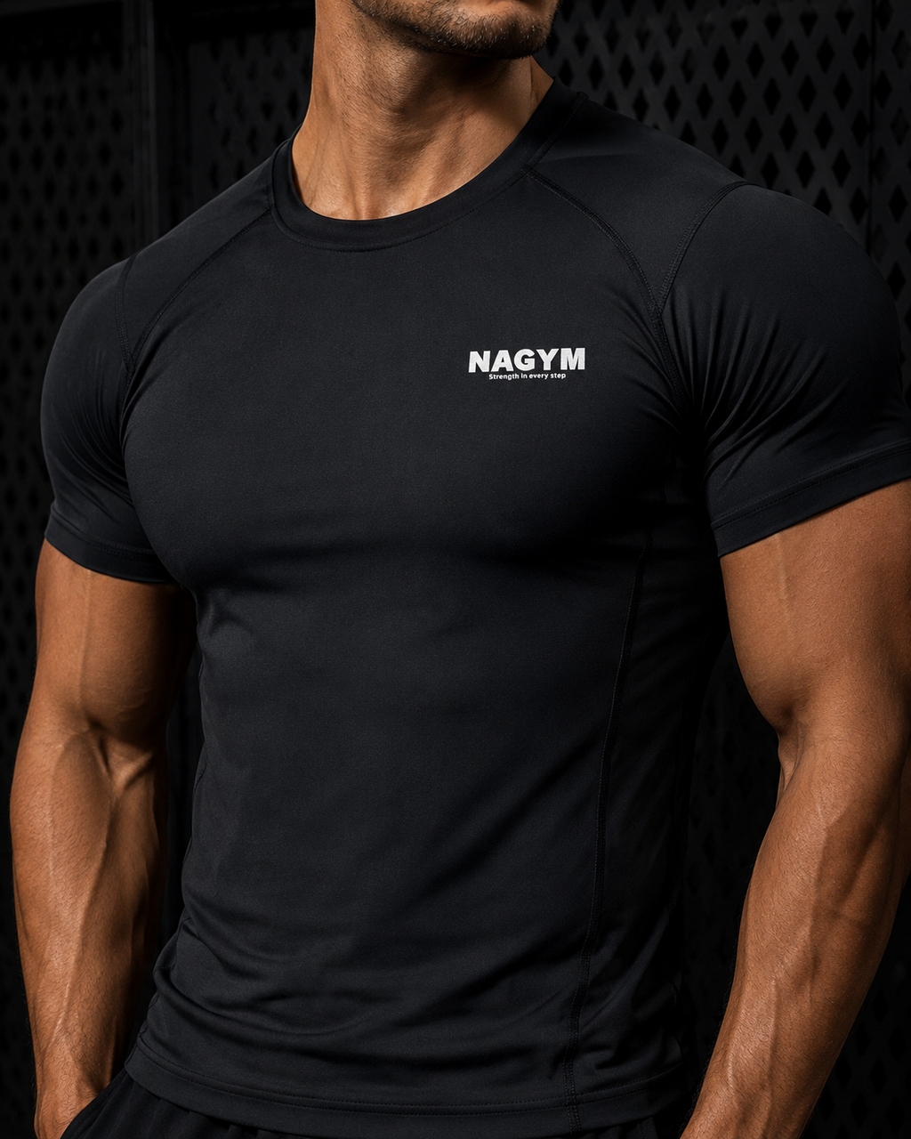 Black NAGYM Compression Shirt front view