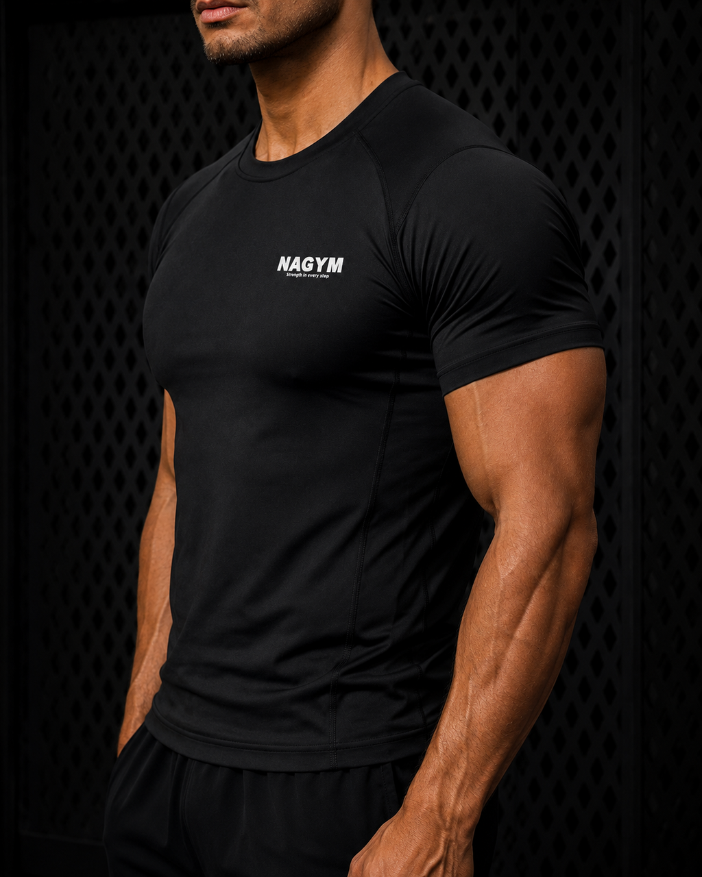 Black NAGYM Compression Shirt side view