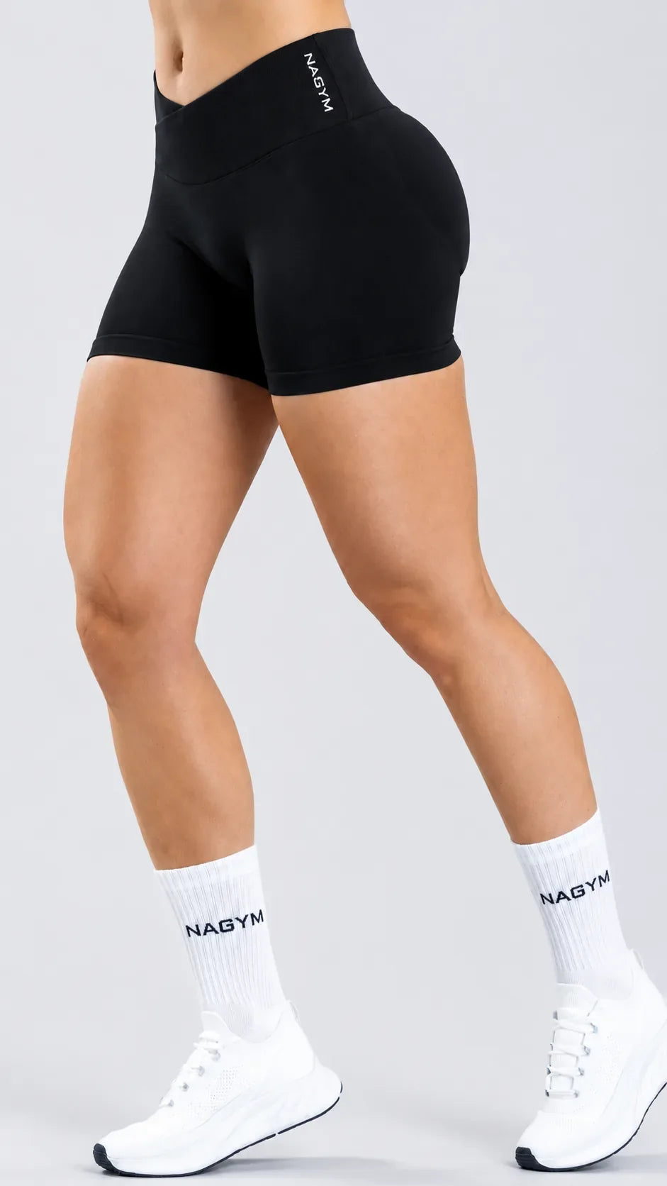Black NAGYM Contour Shorts front view