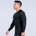 Black NAGYM Long Sleeve Compression Shirt front view