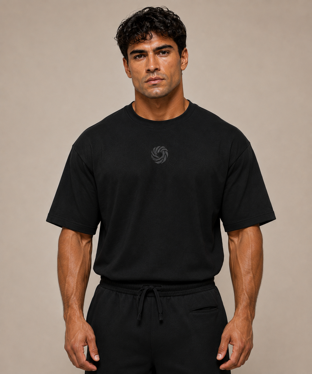 Black NAGYM Oversized Tee front view