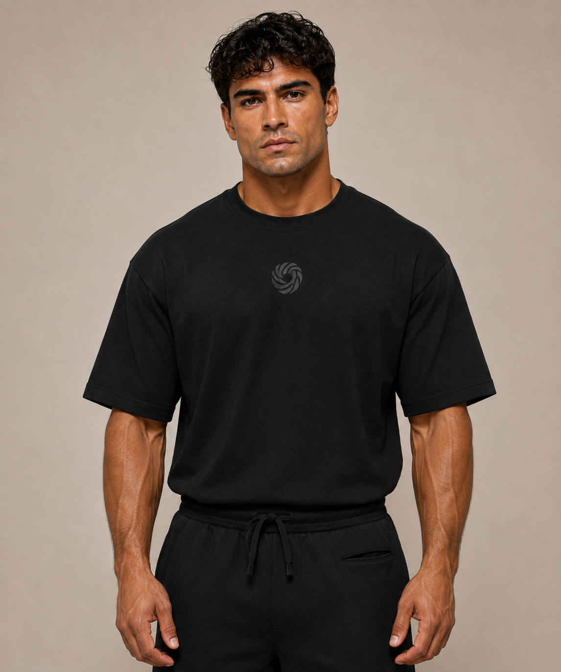 Black NAGYM Oversized Tee front view