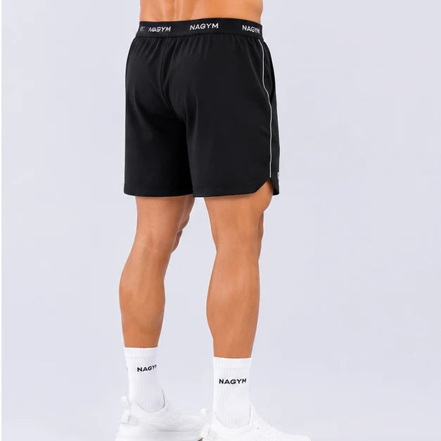 NAGYM Performance Shorts in Retro black, back view