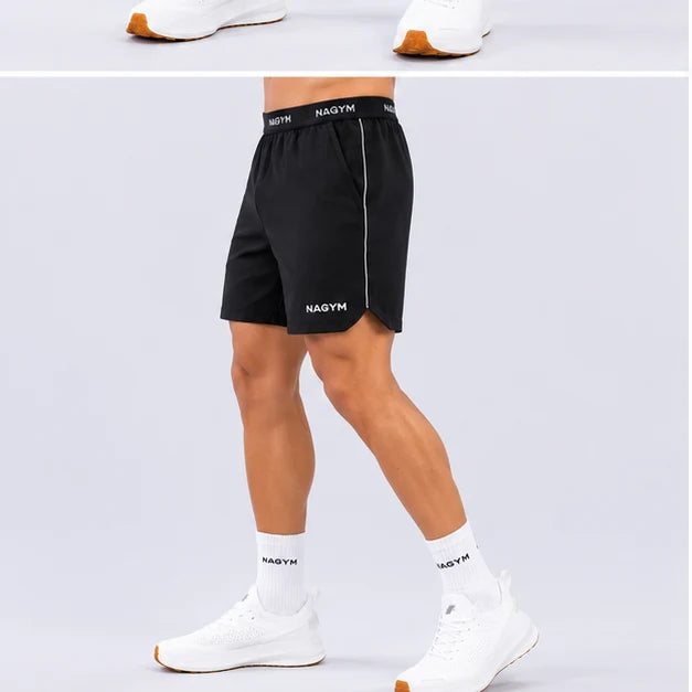 NAGYM Performance Shorts in Retro black, side view